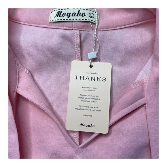 Moyabo Rose Pink Church Dress Retro Swing A-Line Tie Neck Size Large - Picture 8 of 10